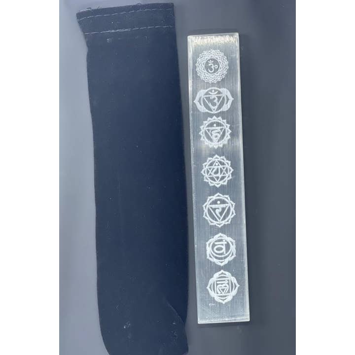 VPS Stones Inc. - Wholesale Spiritual Stone/Crystal - Chakra Symbol Selenite Wand