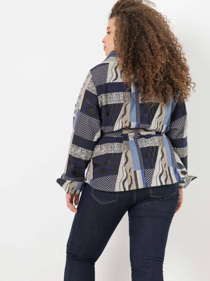 Chaqueta kimono corta en jacquard (Expedition 15/20 de febrero) para venta al por mayor de Jean-Marc-Philippe