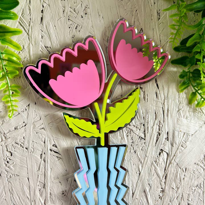 Printed Weird – wholesale Wall mirror – Zig Zag Flowers Mirror