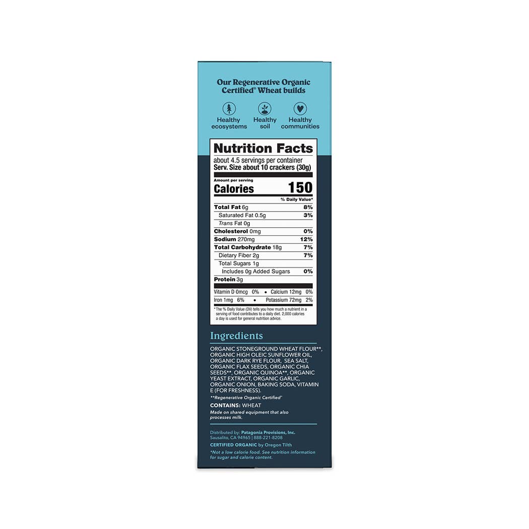 Patagonia Provisions - Wholesale Crackers - Crackers - Organic Multiseed Crackers (4.4 oz box)4