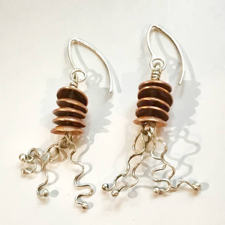 Sea Urchin Earrings for wholesale by JL Merrill Metalworks