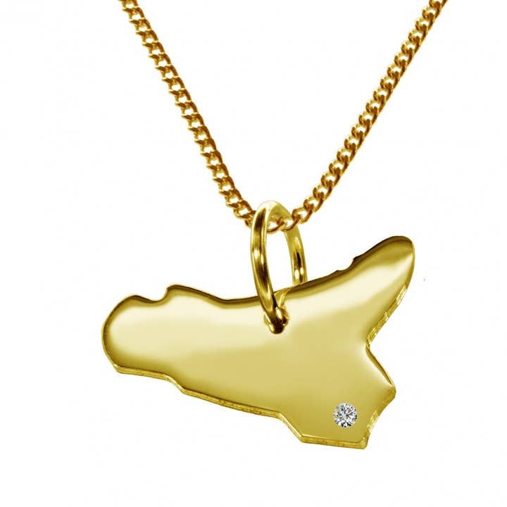 50cm necklace+Sicilian pendant with a diamond for wholesale by S.W.w. Schmuckwaren GmbH