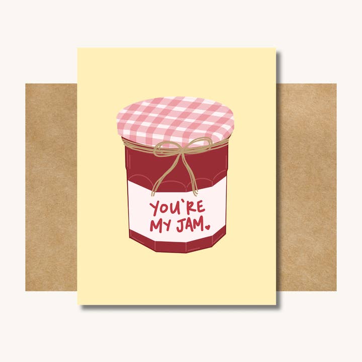 You're My Jam Valentines Card -- Funny Valentine's Day Card for wholesale by Kelly Scott Design Co