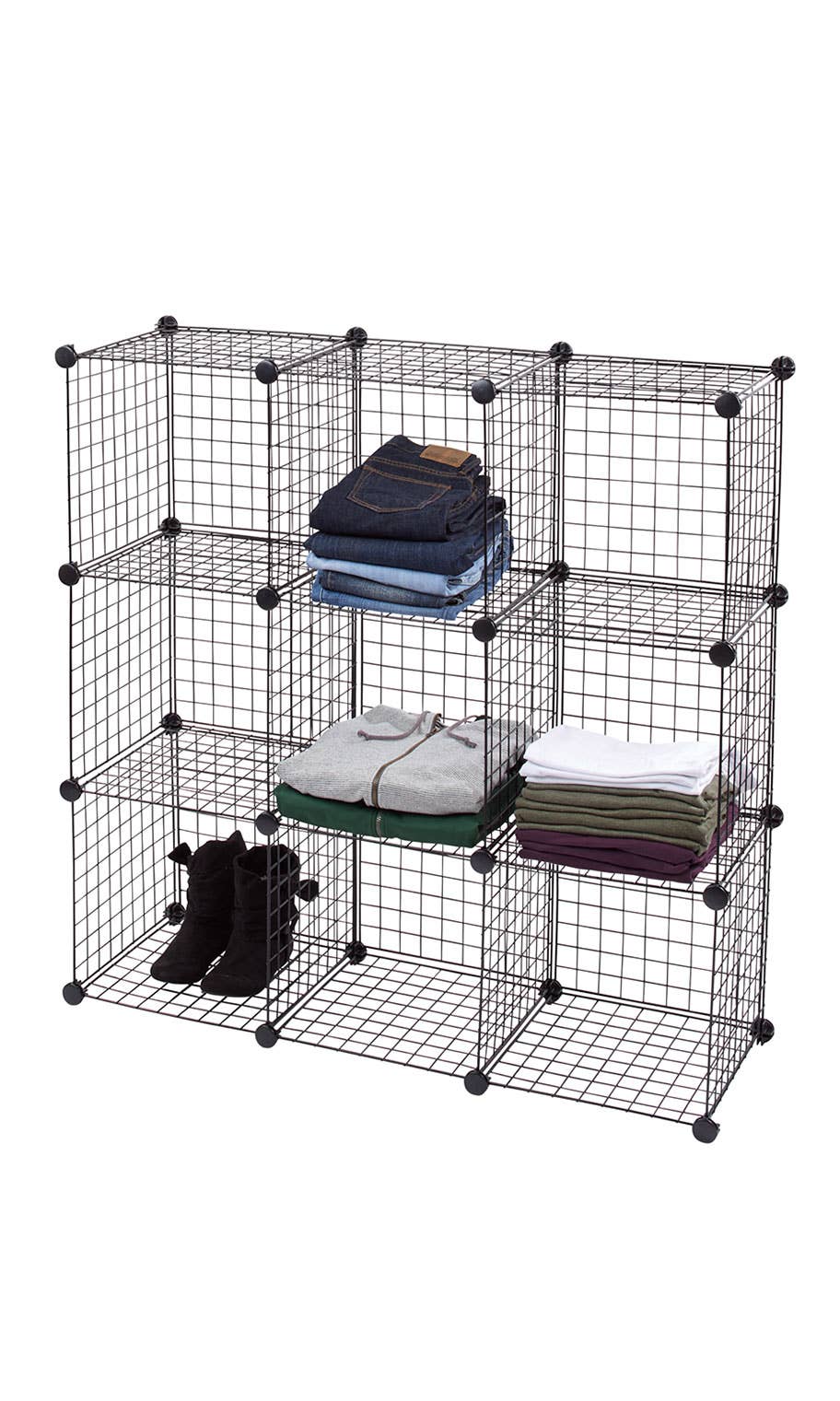 Store Supply Warehouse - Wholesale Retailer Display Stand/Case - 3' X 3' Black Wire Storage Cubes