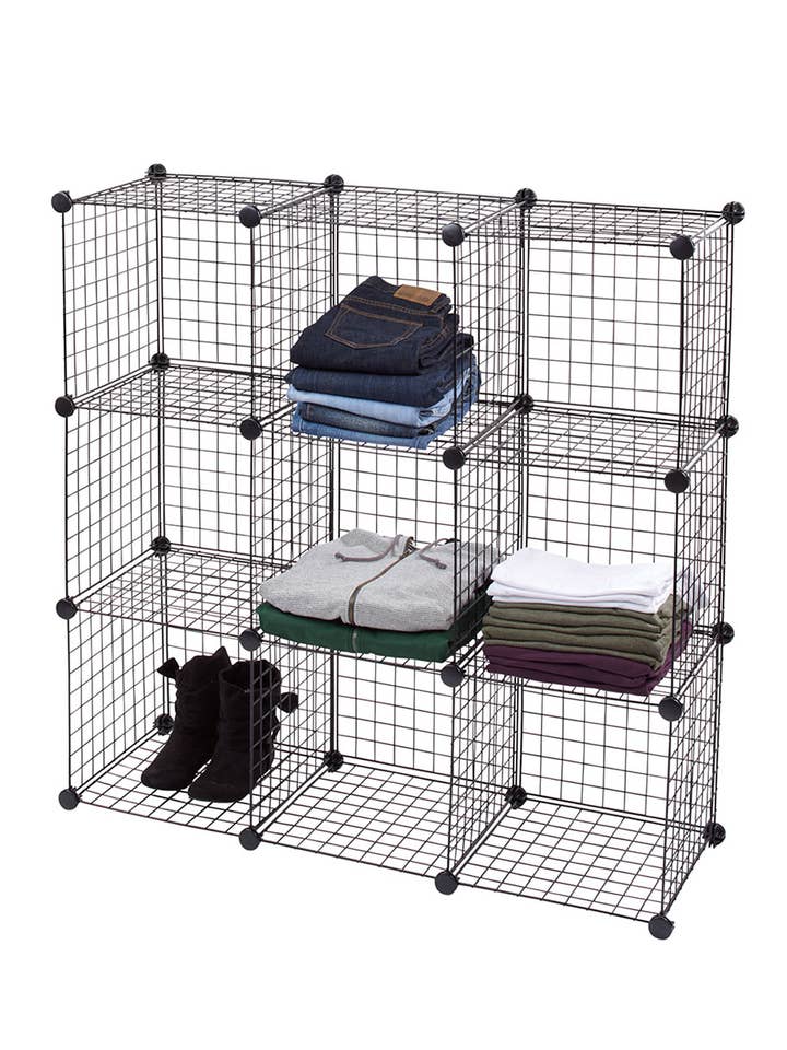 3' X 3' Black Wire Storage Cubes for wholesale by Store Supply Warehouse