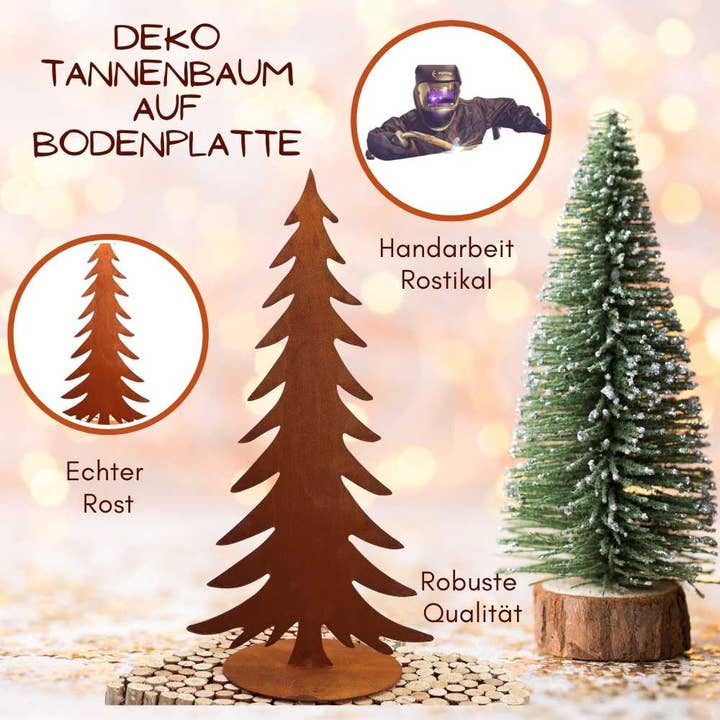 Rostikal - Vente Décoration de Noël - Plaque de base enfichable pour sapin de Noël en rouille4