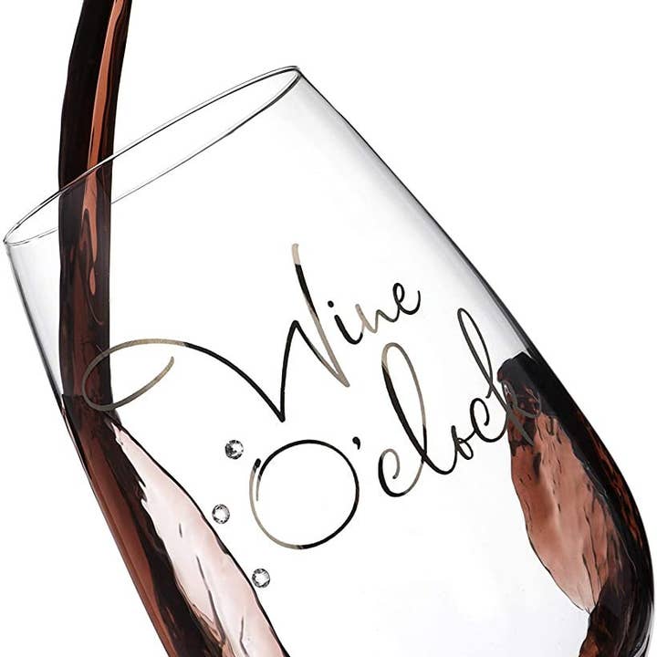 DIAMANTE – Großhandel Weingläser – Diamante Swarovski „Wine O'Clock“ -Glas - Einzelkristall Win2