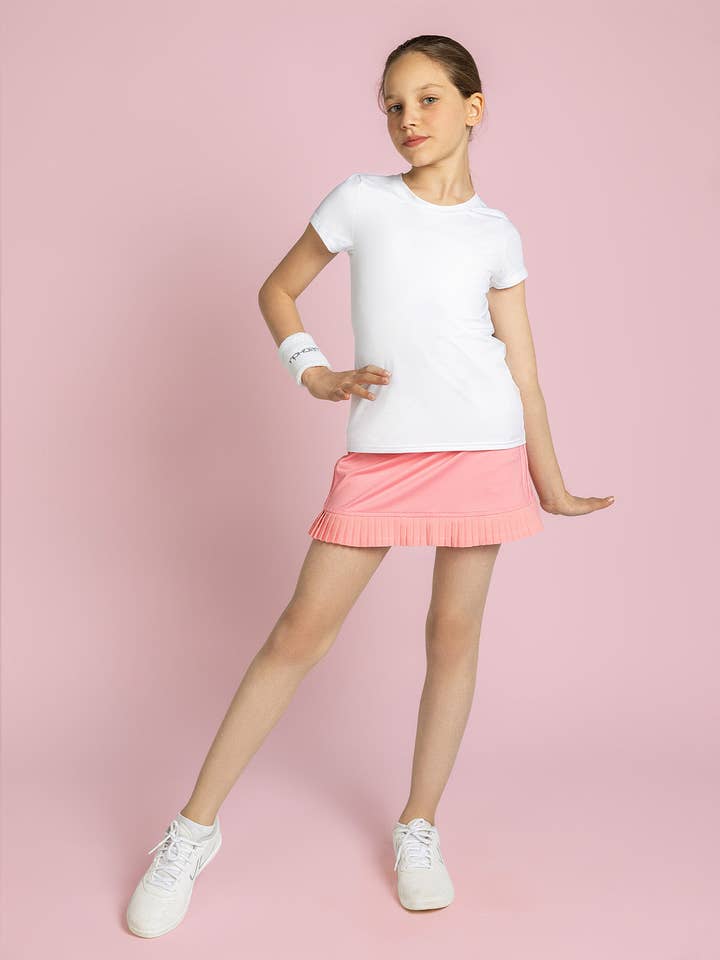 Girls Classic Short Sleeve Crew Neck - White for wholesale by Inphorm