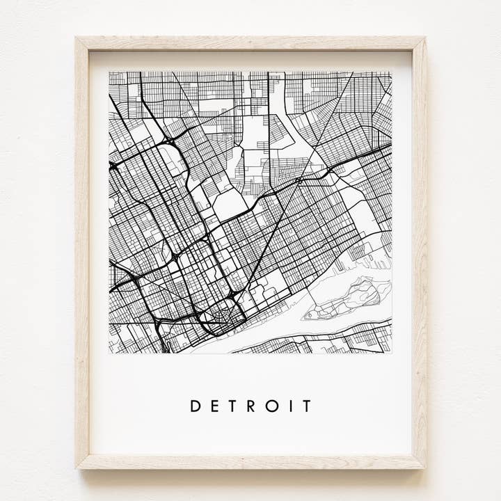 Kunstdruck: Karte der Detroit Michigan City Lines für den Großhandel von Turn-of-the-Centuries