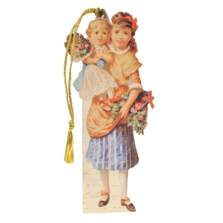Victorian Girl With Child And Flowers Bookmark Cards for wholesale by Alison Gardiner US