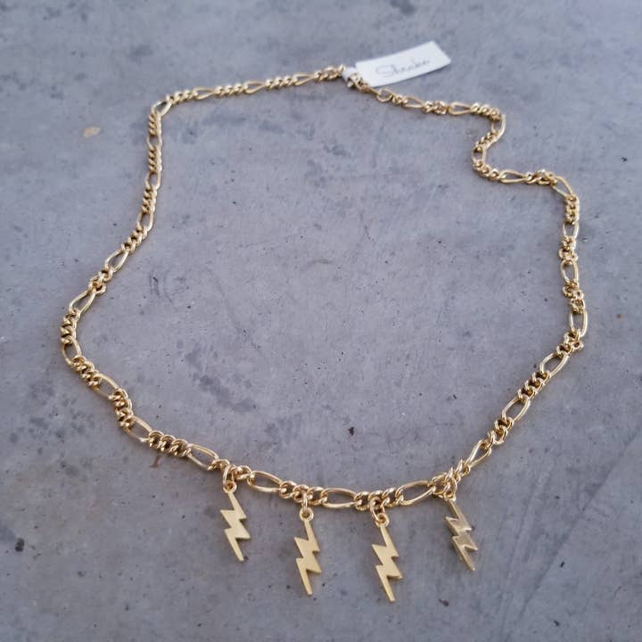 Its Electric - Bolt Figaro Necklace for wholesale by Shrake Culture
