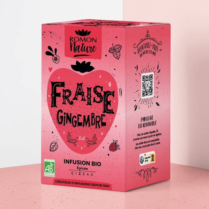 Organic Strawberry Ginger Infusion* for wholesale by PROVENCE D'ANTAN