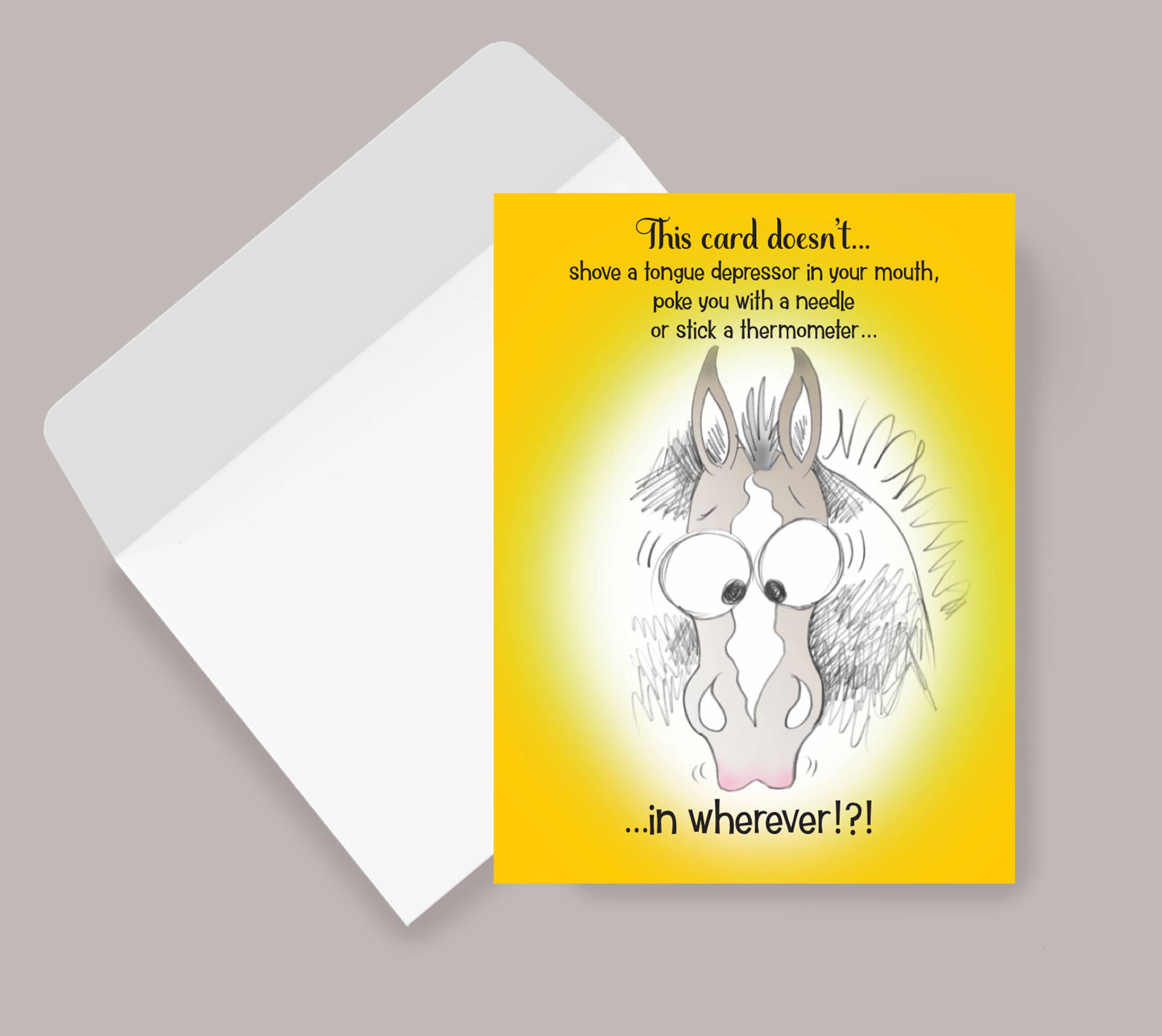 Horse Hollow Press - Wholesale Get Well Card - Horse Get Well Card / In Wherever? / Funny Cute8