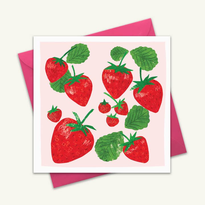 Strawberries Greetings Card for wholesale by Kate Read Illustration