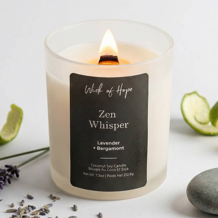 Non-Toxic - Zen Whisper - Coconut Soy Wax Candle for wholesale by Wick of Hope