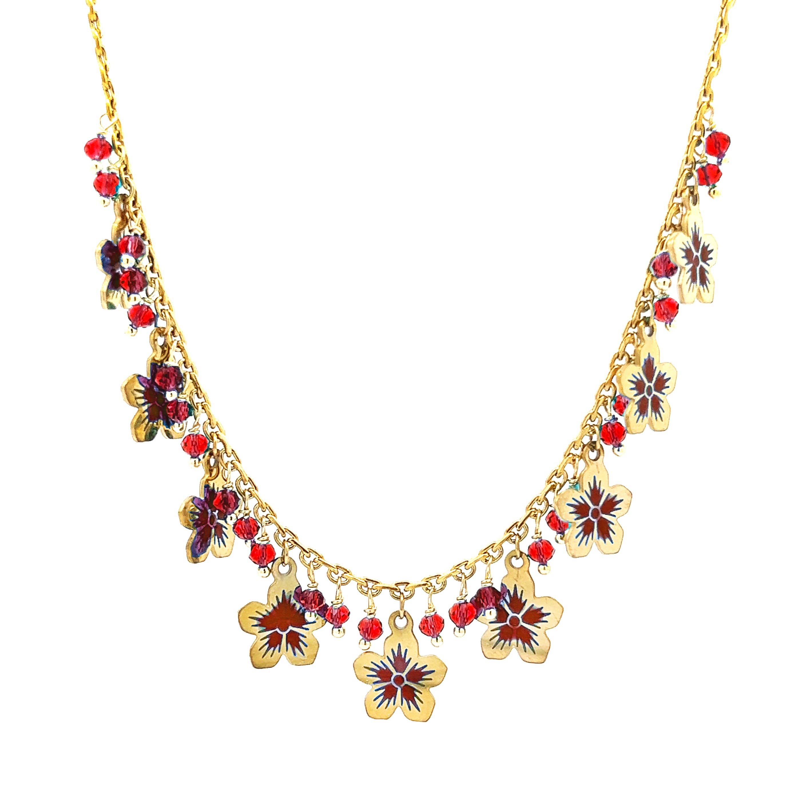 AMORINO SRL – Colar pingente/pendente por atacado – Colar Cristal E Flor - NK22134D1383