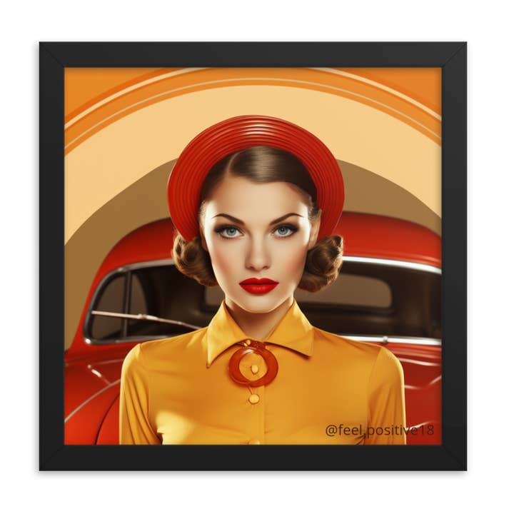 Arte retrò donna con cornice per la vendita all'ingrosso da parte di Feel.positive18