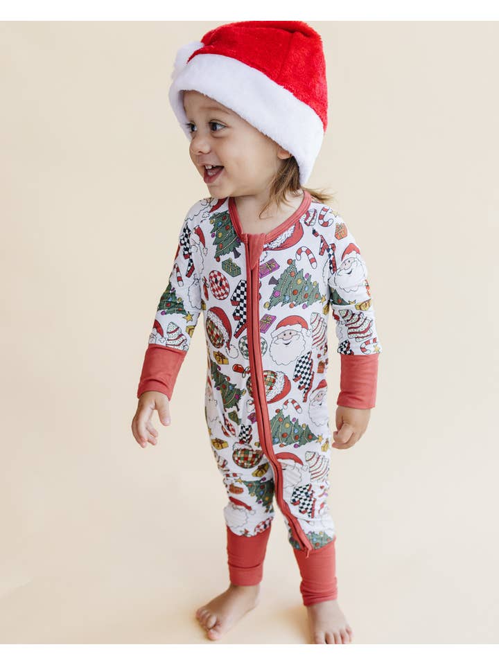 Lucky Panda Kids - Wholesale Jumpsuit - Baby - Bamboo Baby Clothing Zip Romper | Retro Christmas10