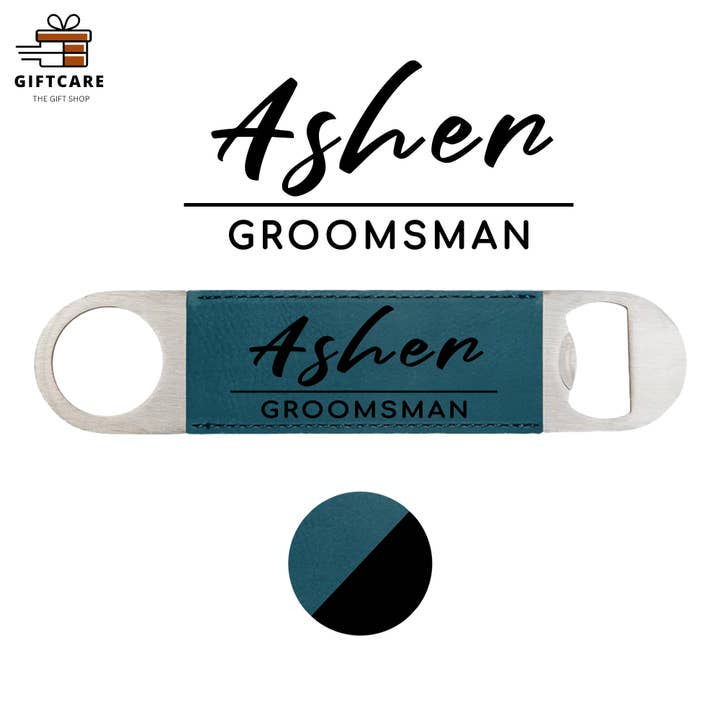 Personalized Bottle Opener/Bar Key Monogram Favor Party Gift for wholesale by Laser Leatherette