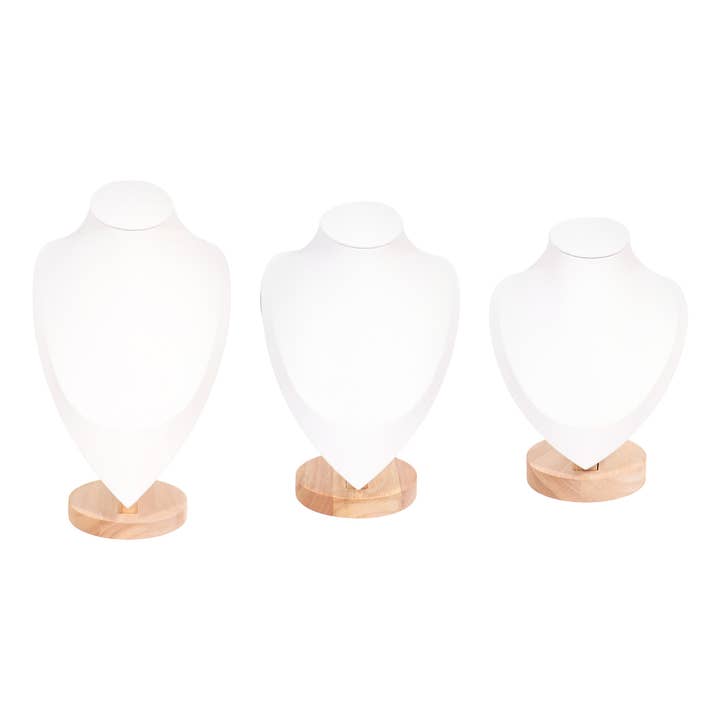WJW - Wholesale Jewelry Stand & Display - Natural Wood & Leather Necklace Display