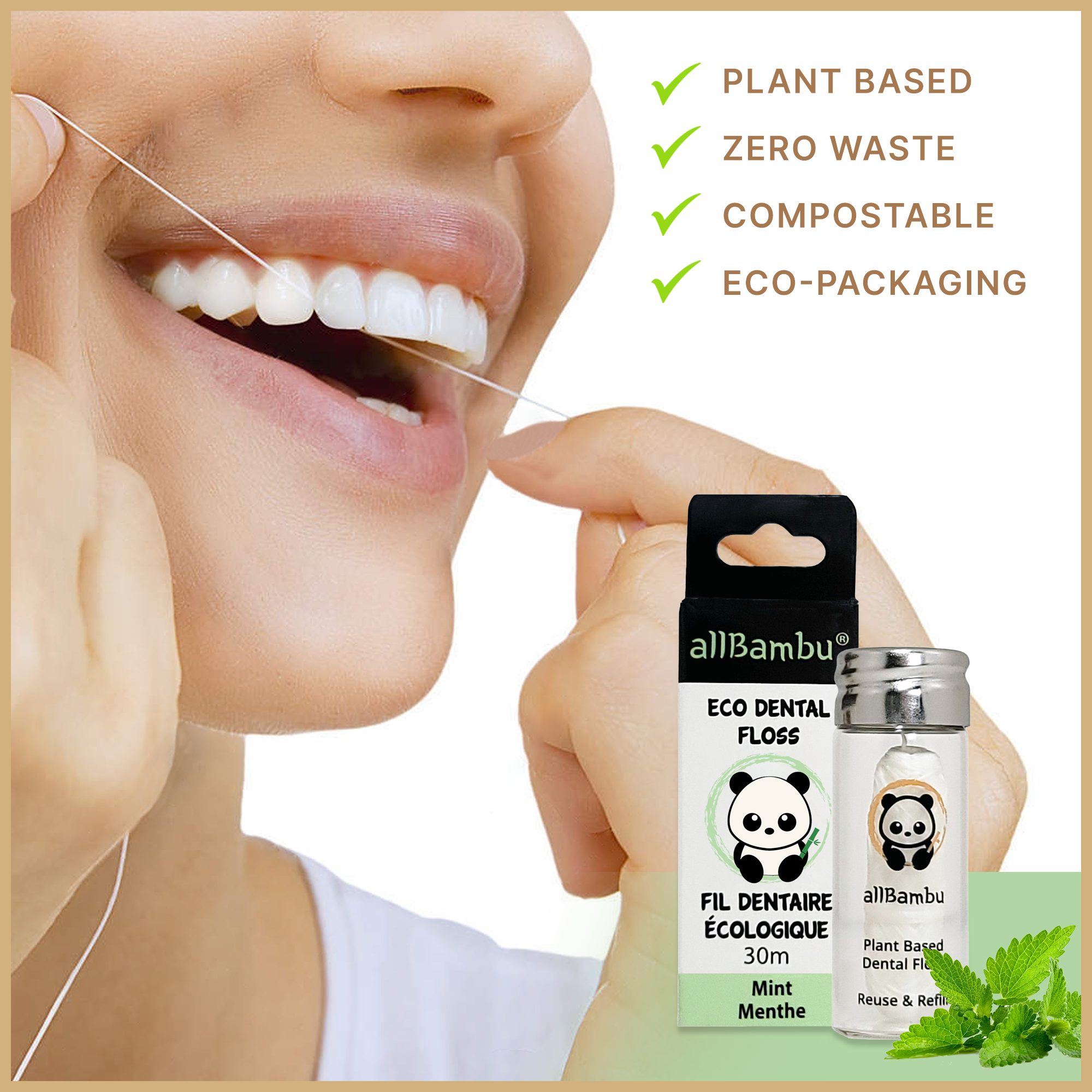allBambu Inc - Venta al por mayor Hilo dental - Eco Dental Silo Dental - Menta3