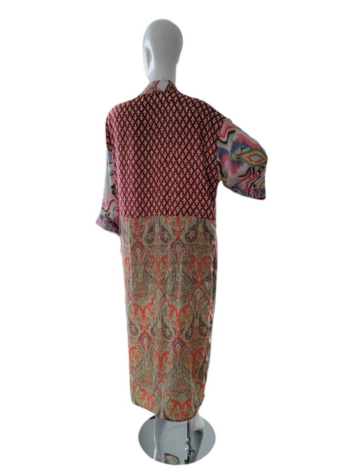 Evergreen Guardian Imports - Vendita all'ingrosso Kimono - Donna - Kimono Duster Lungo Patchwork TJ9922