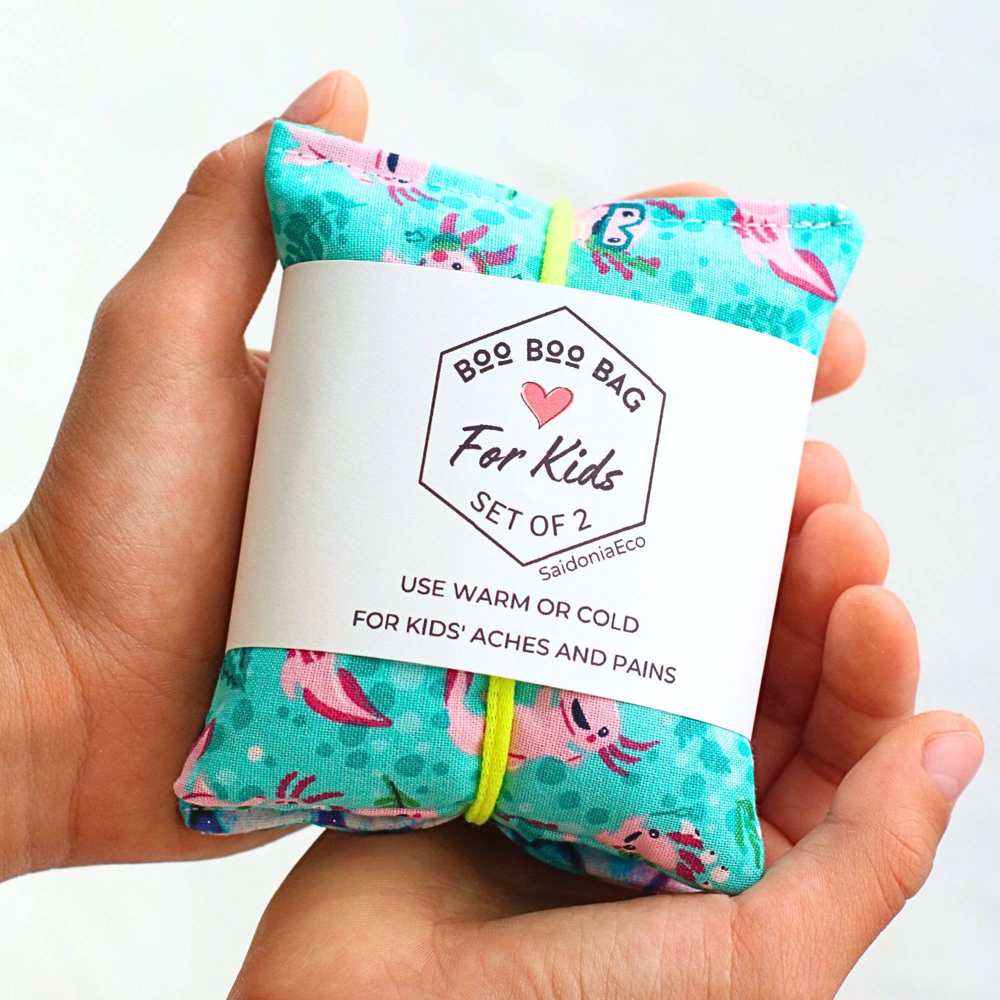 SaidoniaEco - Vente Compresses chaud/froid - Boo Boo Sac pour Enfants ⋆ Mini Packs de Riz Chaud Froid Assortis 2 pièces2