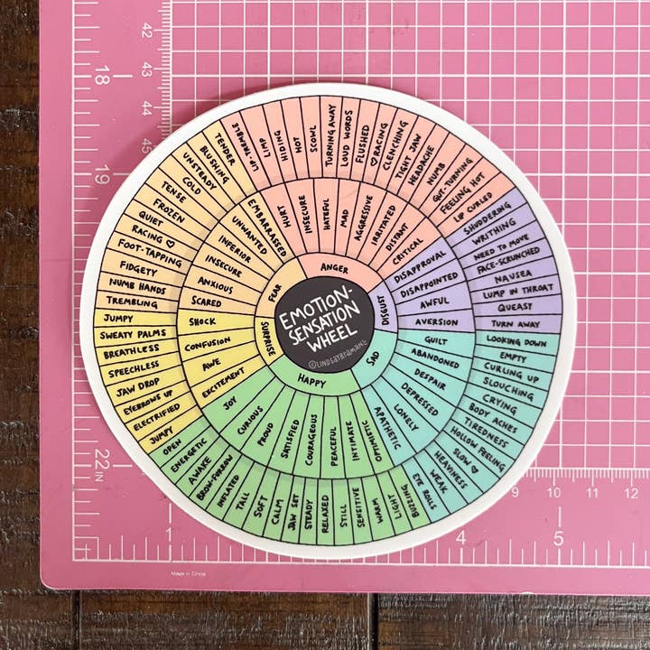 Lindsay Braman Studios - Wholesale Sticker - Emotion Sensation Wheel | 5-Inch Vinyl Sticker