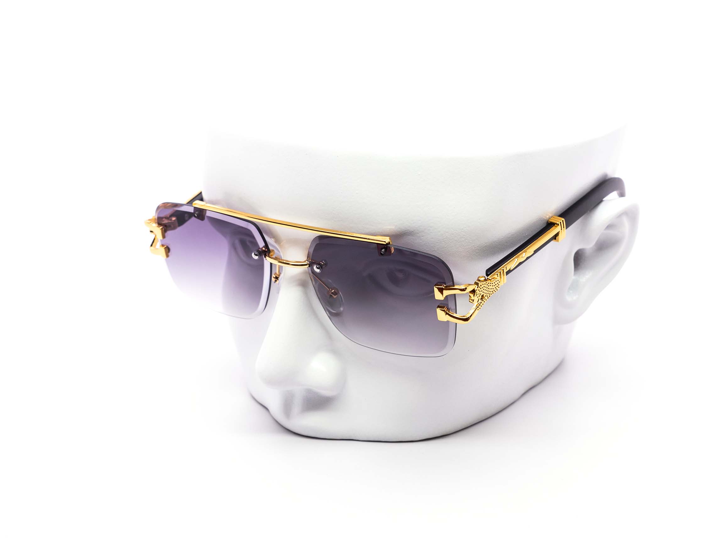 Still Friday - Wholesale Sunglasses - Women's - Chic Rimless Gradient Snake Miter-cut Aviator Sunglasses5