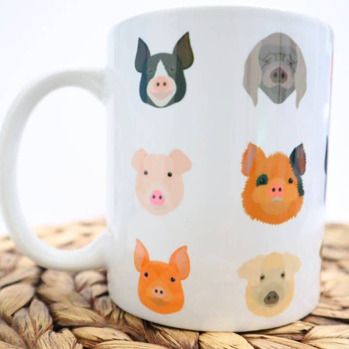 Mug Face de cochon mignon pour la vente par Ace the Pitmatian Co