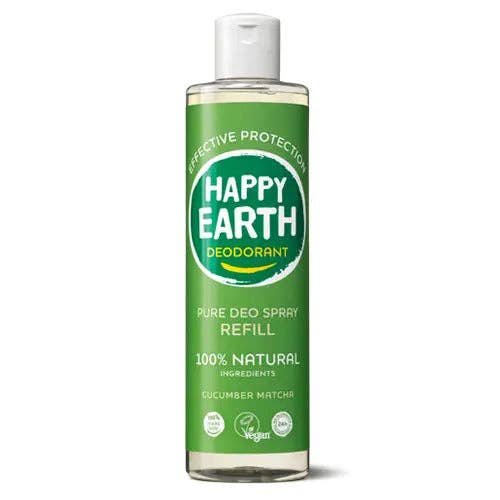 Happy Earth Natuurlijke Deodorant Spray navulverpakking Komkommer Matcha 300ml voor wholesale door Happy Earth