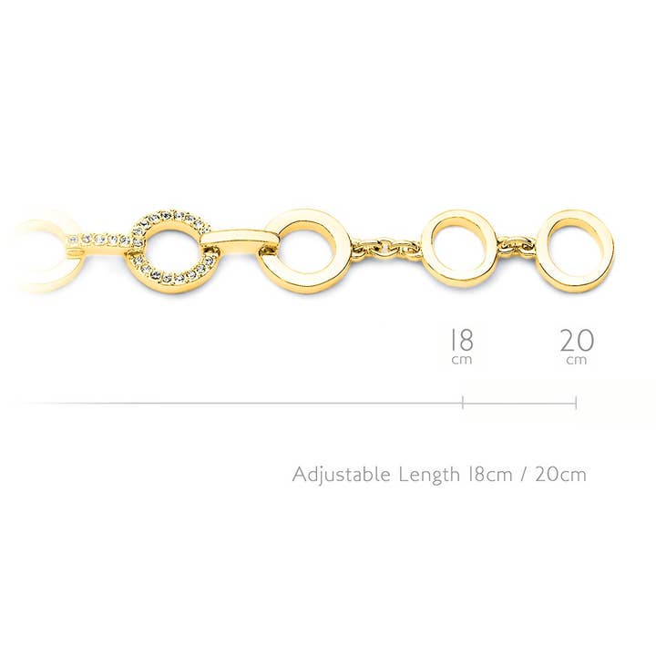 My Jewellery Story - Venta al por mayor Pulseras de cadenas y eslabones - Pulsera circular concéntrica MYJS chapada en oro transparente2