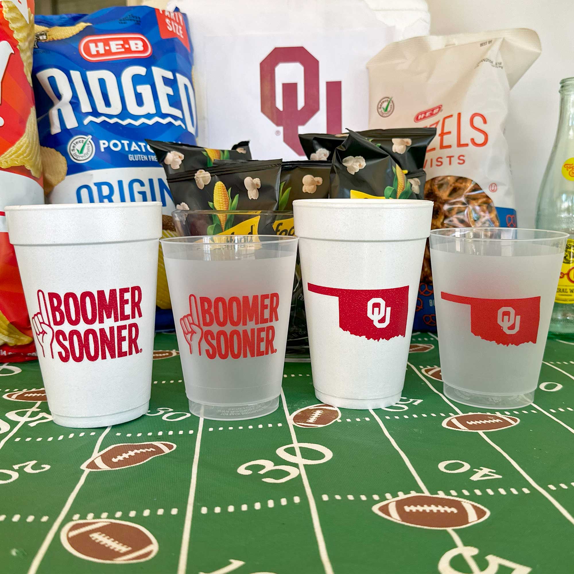 Two Funny Girls - Wholesale Disposable Cup - Foam Cup - Oklahoma University/Boomer Sooner (10 ct bag)2