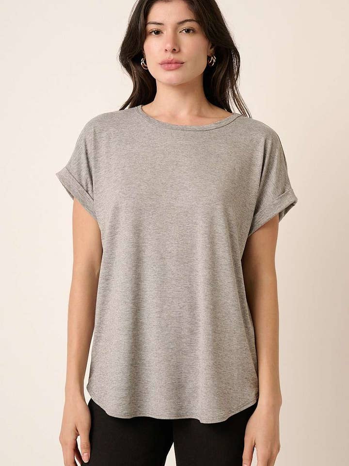 DTY ROUND NECK DOLMAN SHORT SLEEVE KNIT TOP for wholesale by mittoshop