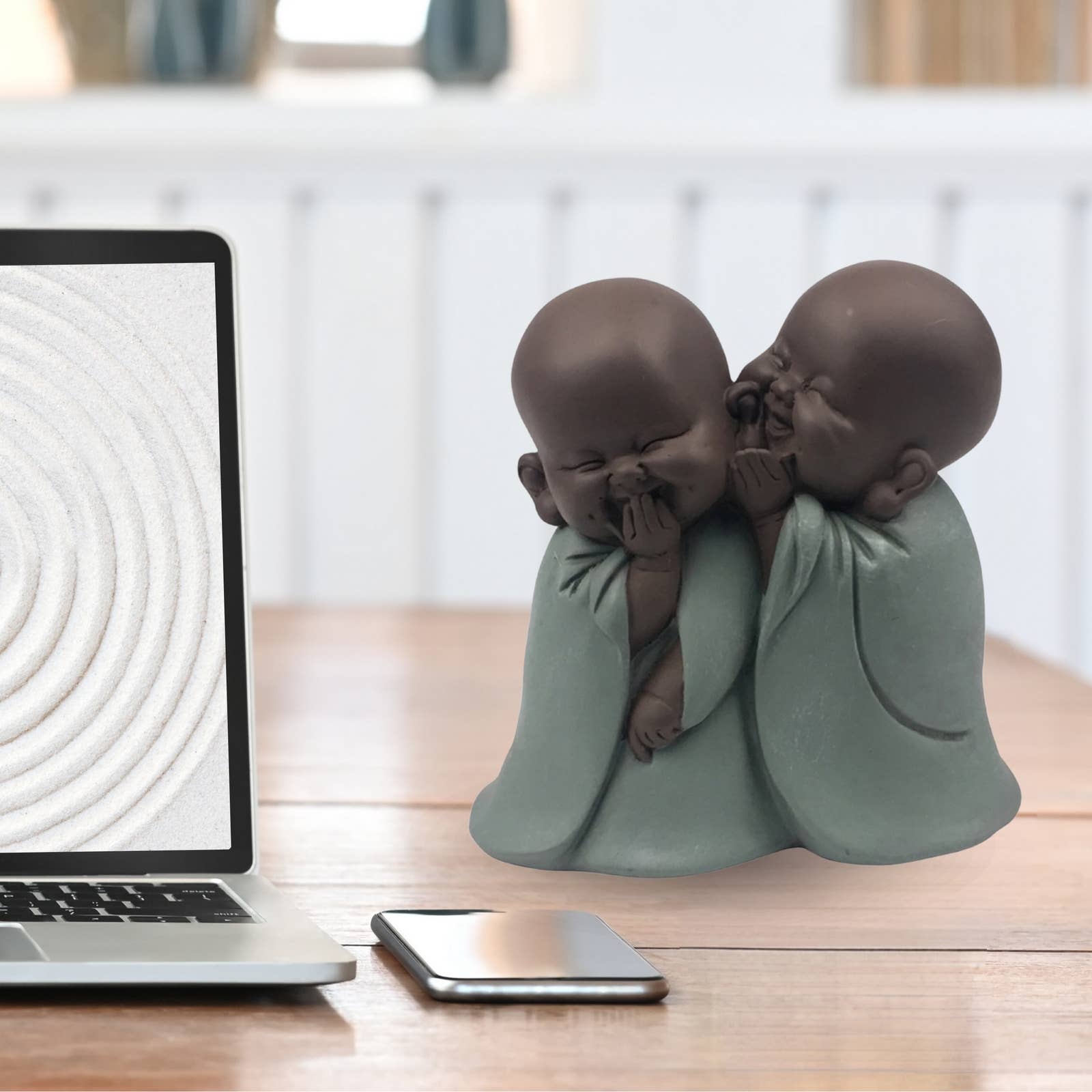 Zen'Arôme - Wholesale Sculpture - Buddha Statuette 2 Bronze Whisperer Source of Good Mood4