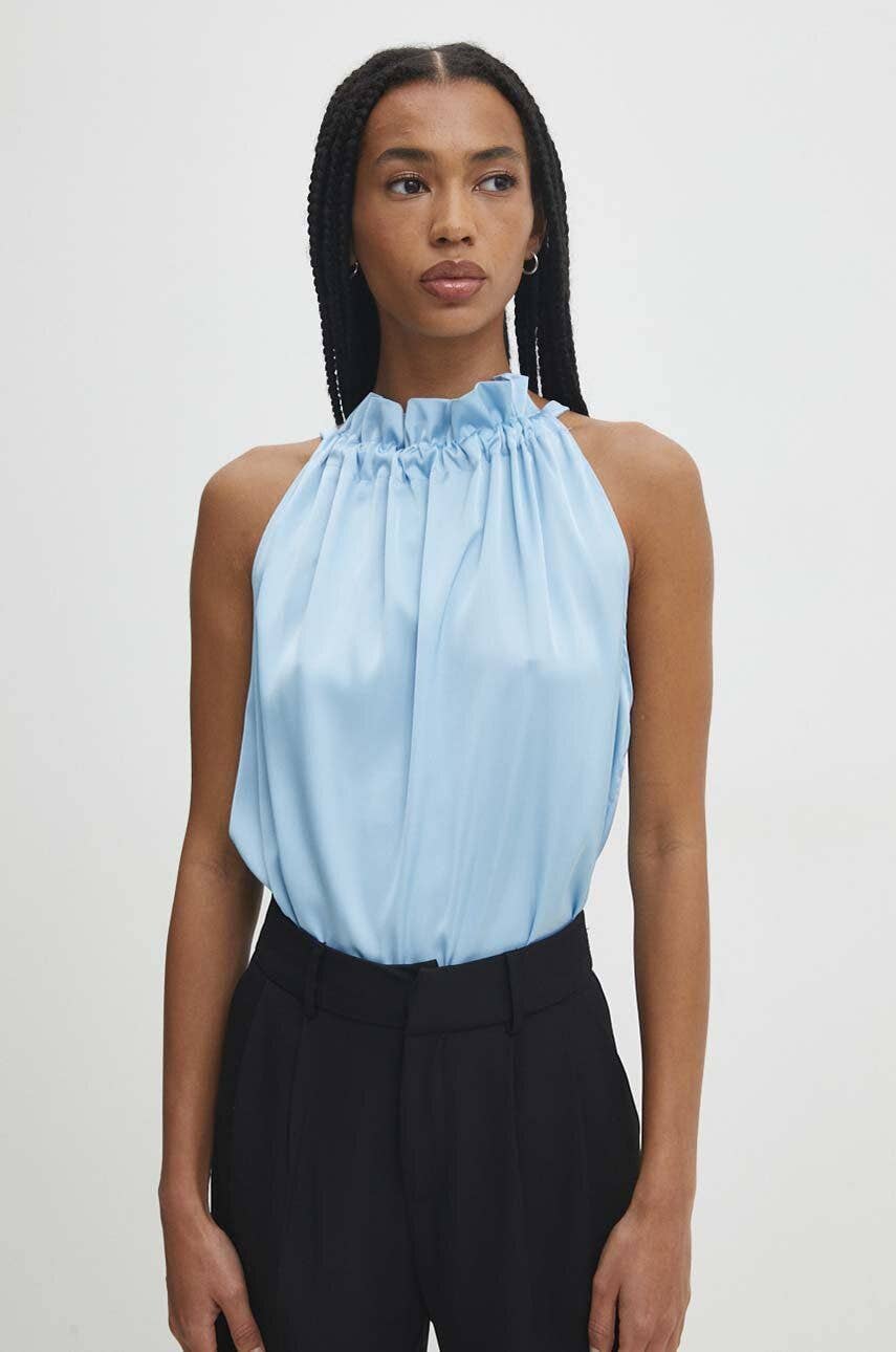 CHOKLATE PARIS - Wholesale Blouse - Dames - Satijnen top Elisabeth met strik bij de kraag - CK0809024