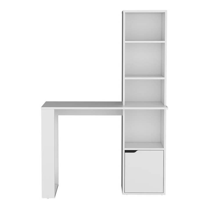 Treevol Furniture - Wholesale Bookcase - Aragon Office Desk, Four-Tier Bookcase, White Finish