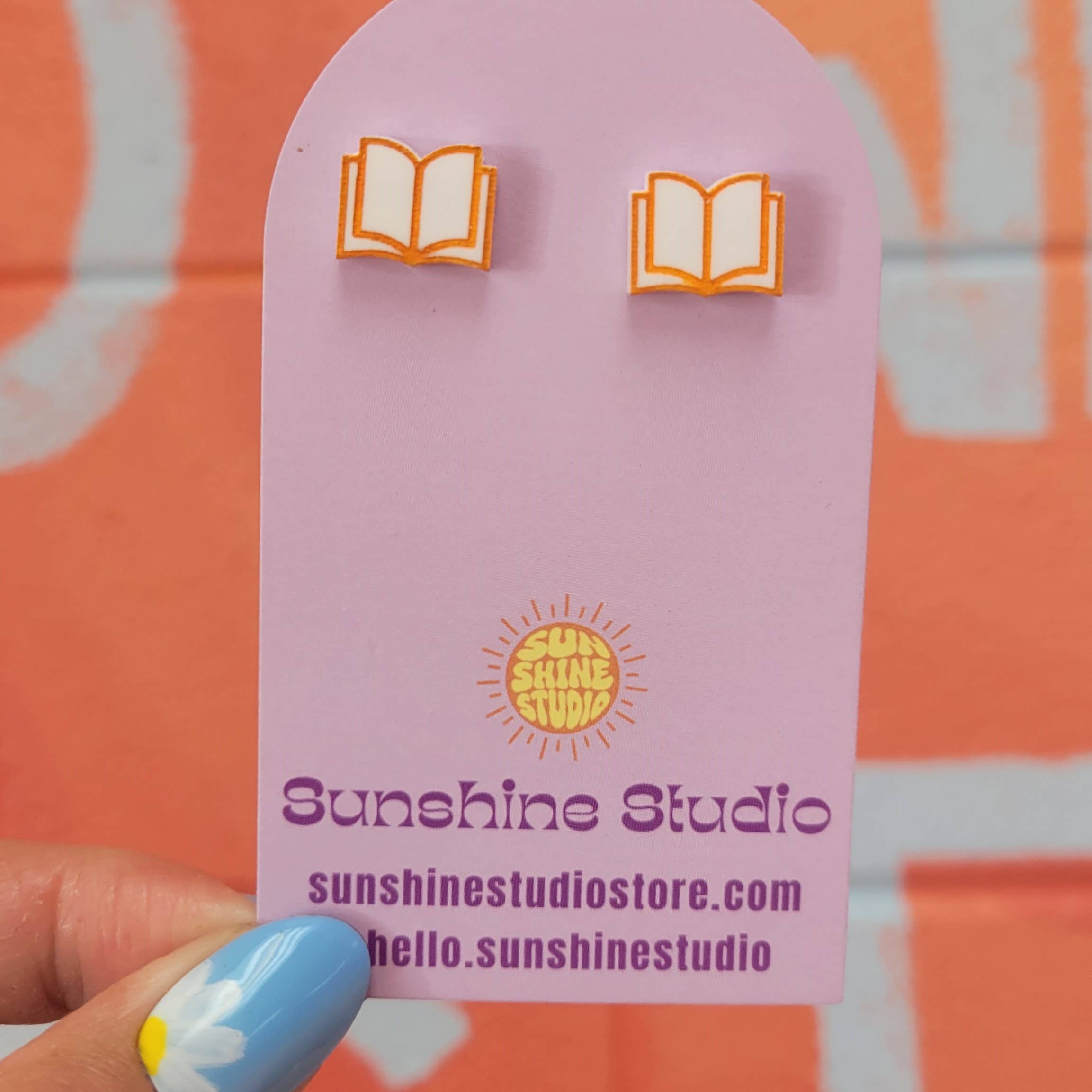 Sunshine Studio - Wholesale Stud/Post Earrings - Open Book Tiny Stud Earrings6