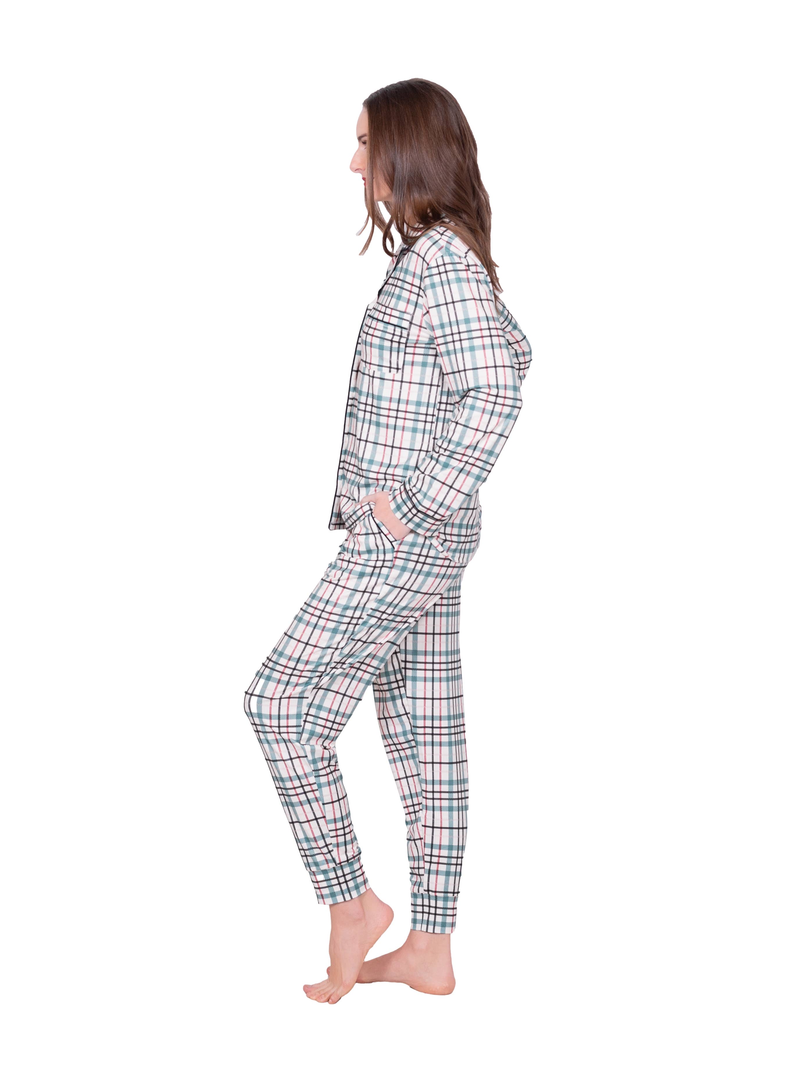 LATTELOVE - Wholesale Sleepwear Set - Women's - LS NOTCH COLLAR TOP & JOGGER PAJAMA GIFT SET4