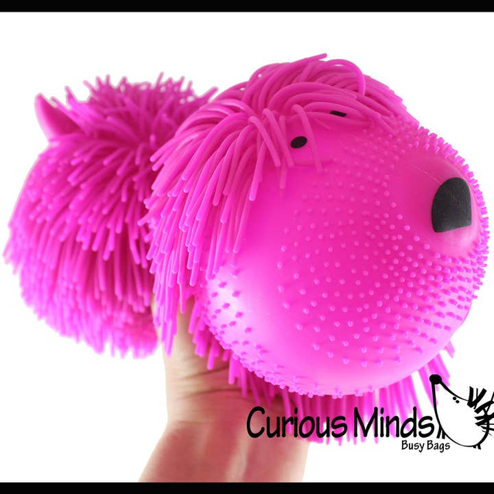 Curious Minds Toys - Wholesale Fidget Toy - Kids - 1 Shaggy Mop Dog Large 8" Puffer Ball - Sensory Therapy Fidg