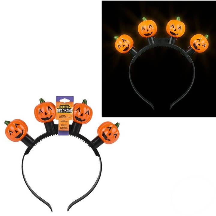 Pumpkin Light-Up Jack O Lantern hoofdband voor kinderen - in bulk voor wholesale door Holiday Farm
