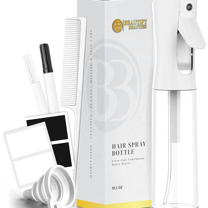 Beautify Beauties - Wholesale Hair Spray - Continuous Spray Bottle - Hair Spray Bottle Bundle with Comb, Markers, Labels 10 Ounce1