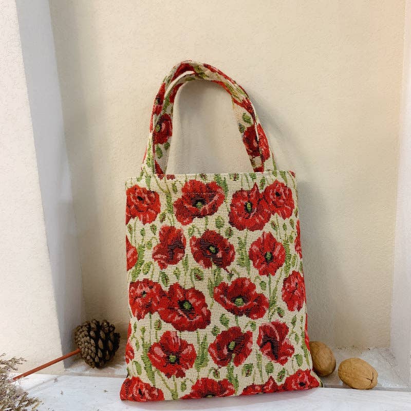 Funkyrel® Atzbranding Limited - Wholesale Tote Bag - Women's - Vintage Colored Weave Floral Tote Bags2