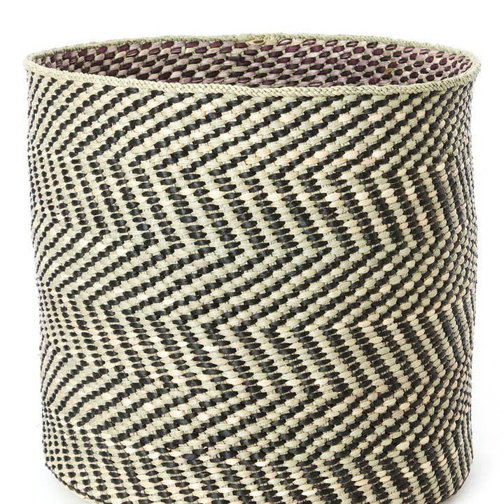 Swahili | AFRICAN MODERN - Wholesale Basket - On Sale! Black & Natural Maila Milulu Reed Baskets
