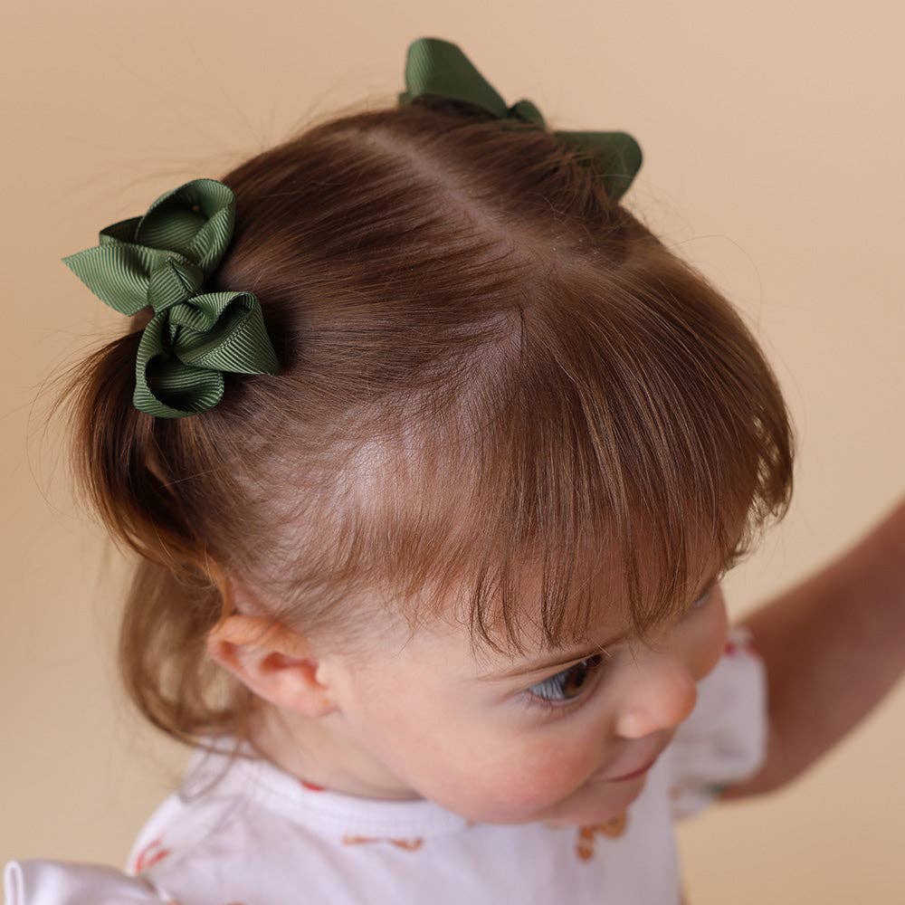 Snuggle Hunny – wholesale Hair clip – Child – Olive Piggy Tail Hair Clips - Pair0