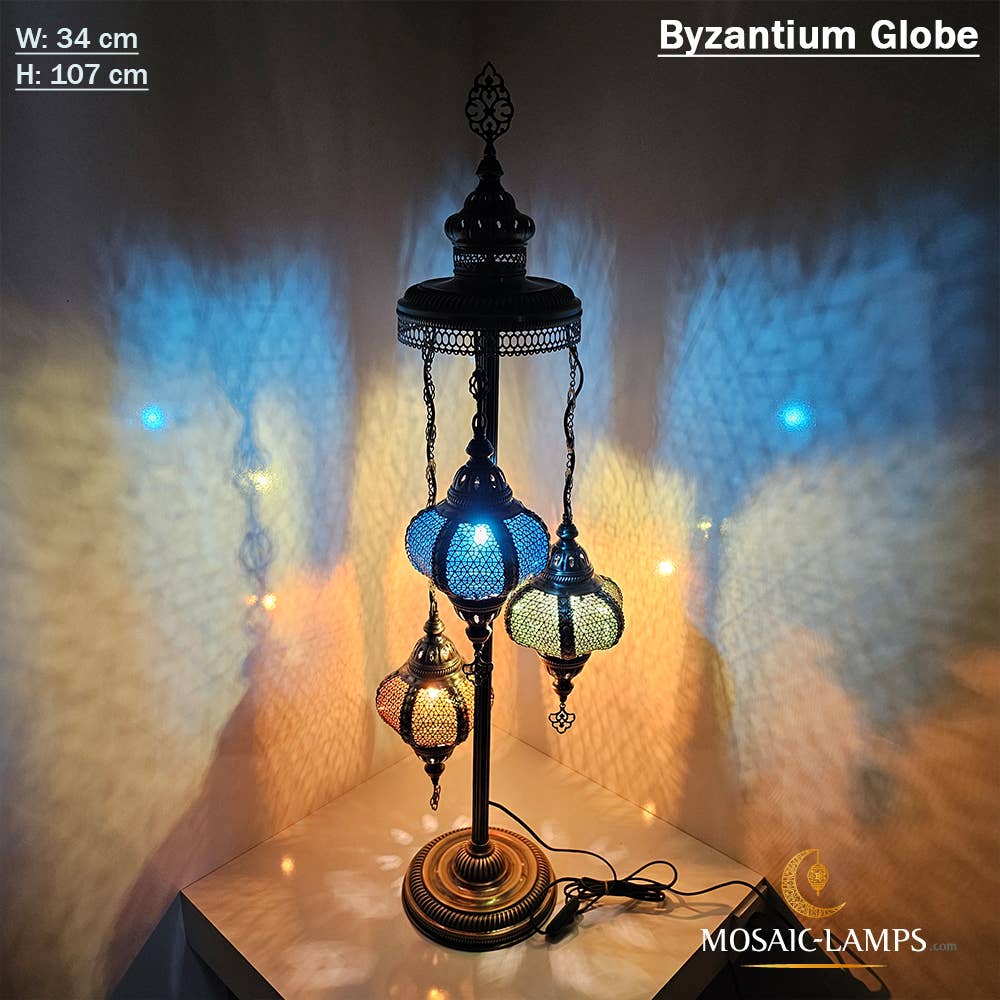 Mosaic Lamps – wholesale Floor lamp – Byzantium Motif Floor Lamp, Syrian Standing Lamp, Small Floo0
