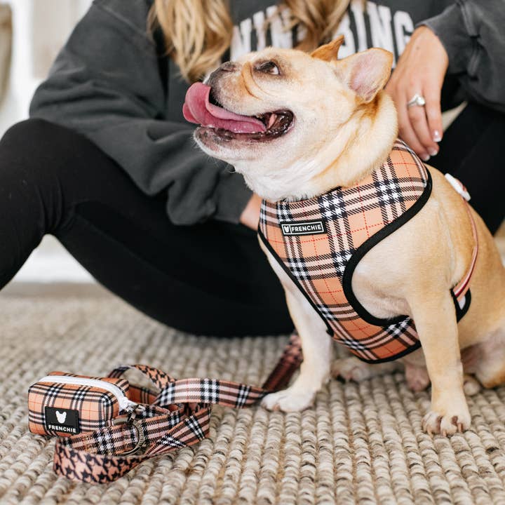 Frenchie – wholesale Bajspåseautomat – Frenchie Poo Väska Hållare - Tan Tartan4