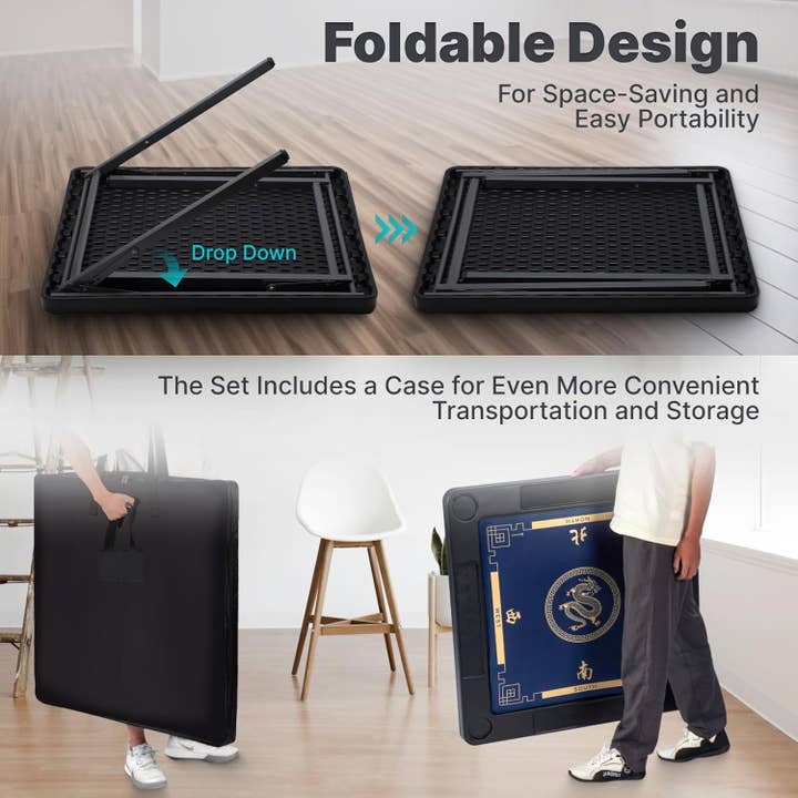 Queensell - Wholesale Board Game - Dominoes Table - Folding Game Table 35 x 35 x 27 Inches