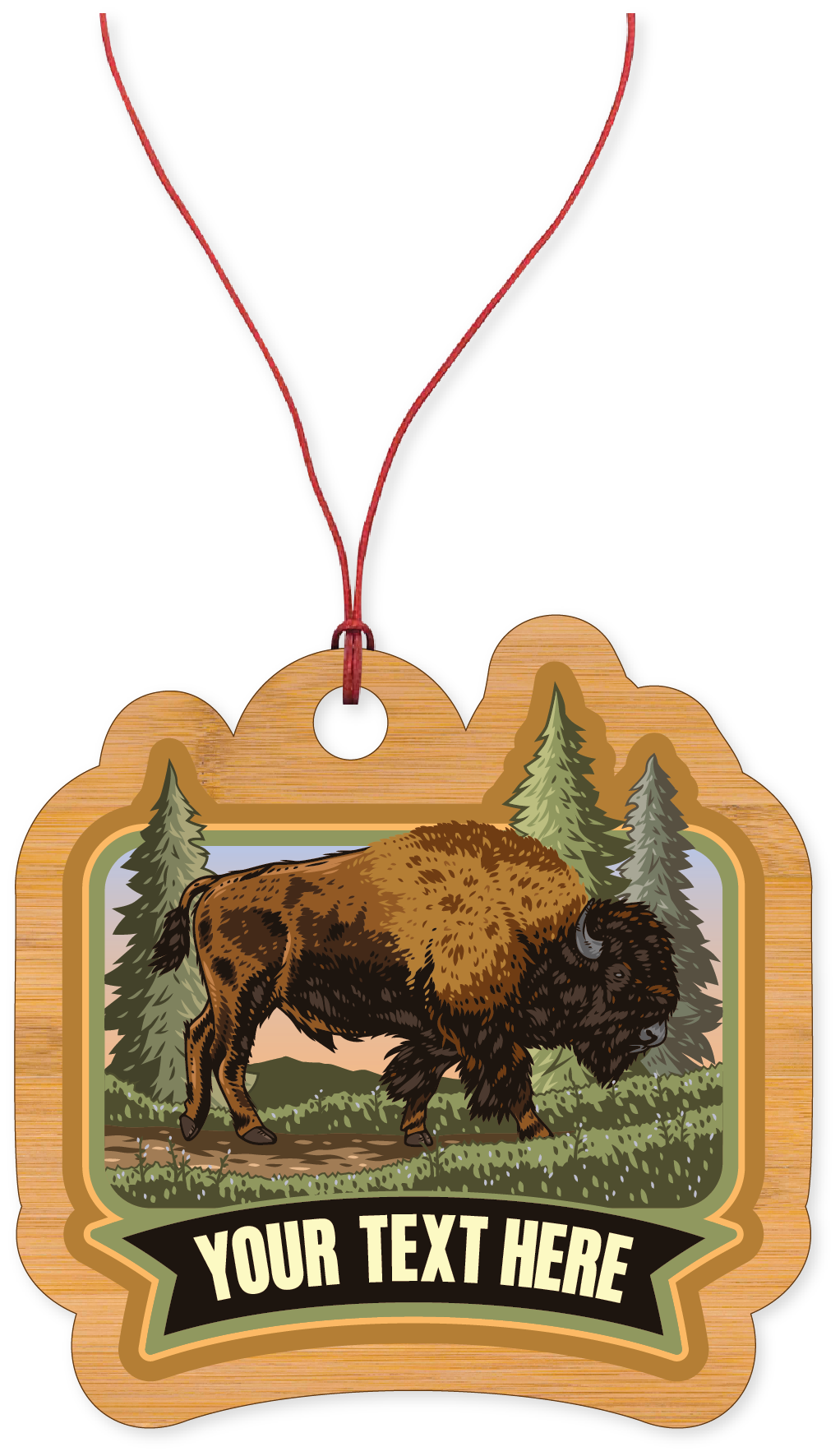 Morris Magnets - Vente Objets de décoration - Ornement : insigne de bison buffle réaliste avec texte2