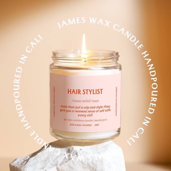 James Wax – Großhandel Kerze im Glas / gefüllte Kerze – Hair Stylist Kerze – Danke Kerze für Salon und Stylisten D0072